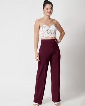 high-rise palazzo with elasticated waist