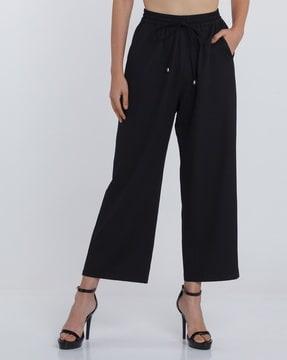 high-rise palazzos with drawstring waist