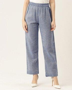 high-rise palazzos with elasticated waist