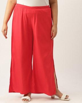 high-rise palazzos with elasticated waist