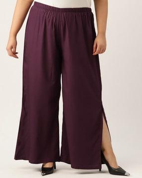 high-rise palazzos with elasticated waist