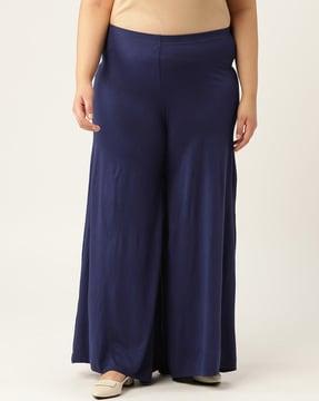 high-rise palazzos with elasticated waistband