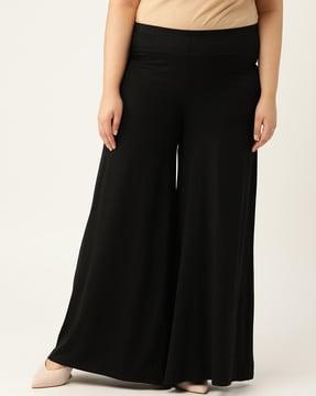 high-rise palazzos with elasticated waistband