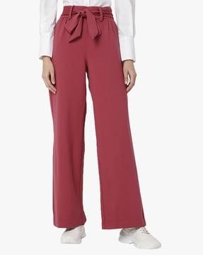 high-rise pants with belt