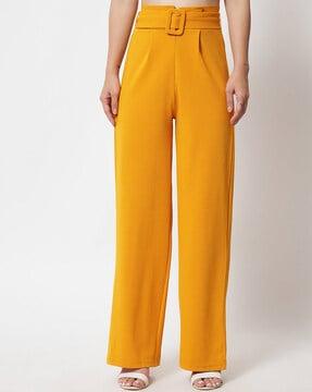 high-rise pants with belt