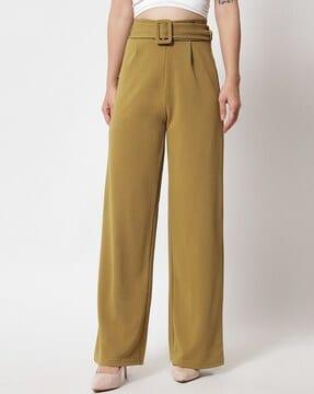 high-rise pants with belt