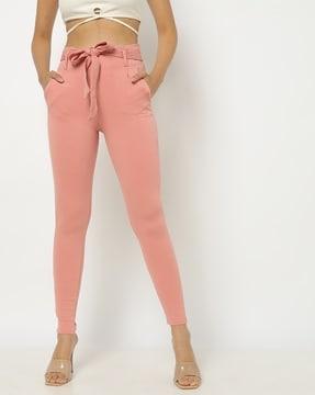 high-rise pants with insert pockets