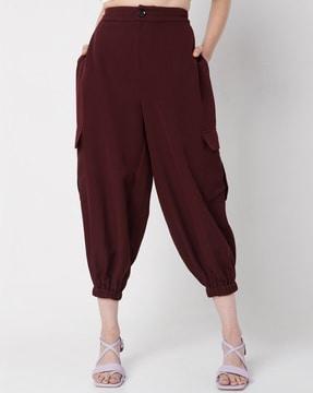 high-rise pants with side pockets