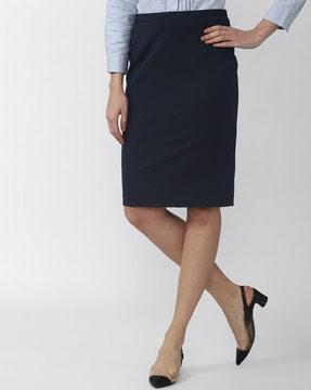 high-rise pencil skirt