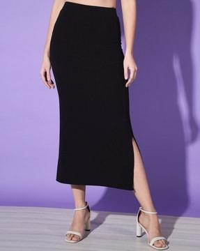 high-rise pencil skirt