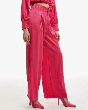 high-rise pleat-front palazzos