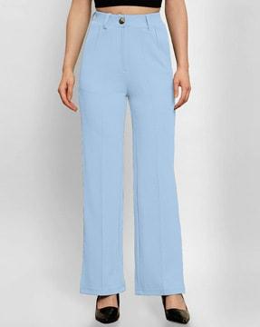 high-rise pleat-front trousers