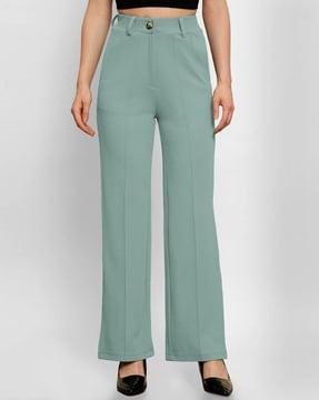 high-rise pleat-front trousers