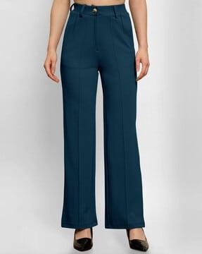 high-rise pleat-front trousers
