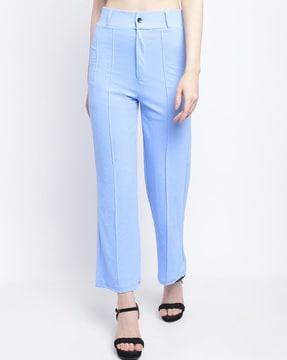 high-rise pleat-front trousers