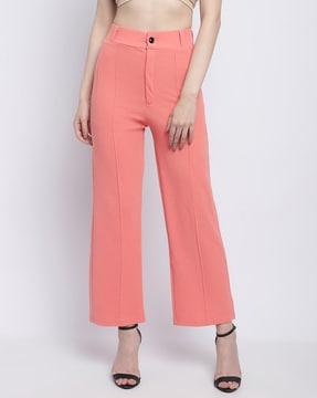 high-rise pleat-front trousers