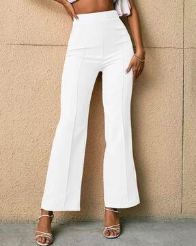 high rise pleat-front trousers