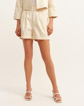 high-rise pleated shorts