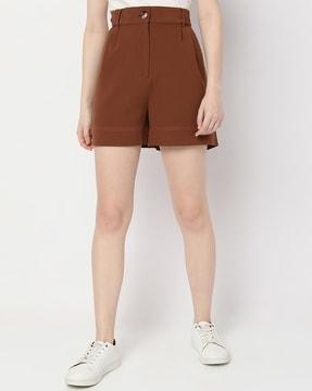 high-rise pleated shorts