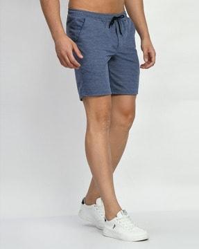 high rise polyester bermudas