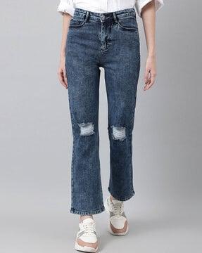 high-rise relaxed fit jeans