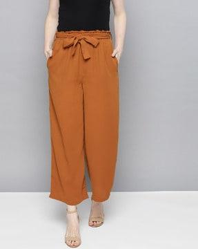 high rise relaxed fit trousers