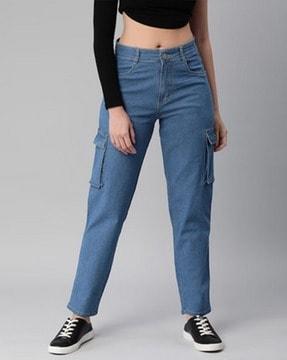 high-rise relaxed jeans