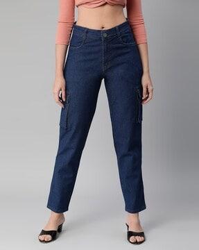 high-rise relaxed jeans