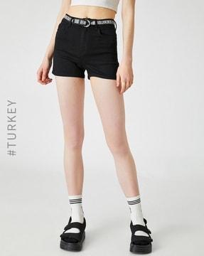 high-rise shorts with belt