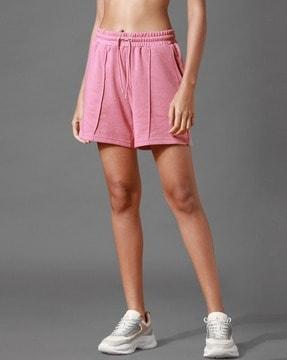 high-rise shorts with insert pockets