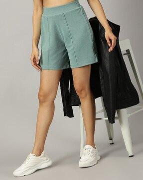 high-rise shorts with insert pockets