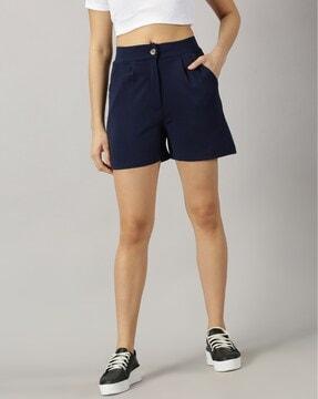 high-rise shorts with insert pockets