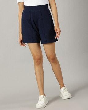 high-rise shorts with insert pockets