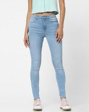 high-rise skinny denim jeans