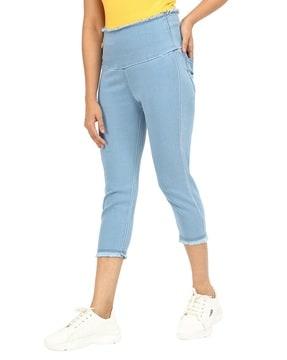 high-rise skinny fit capris