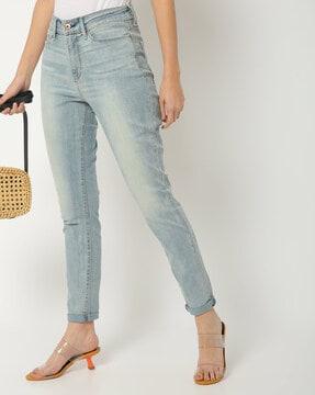 high-rise skinny fit jeans
