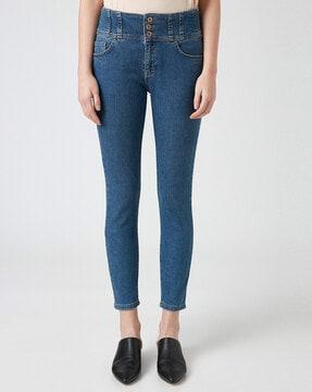 high-rise skinny fit jeans