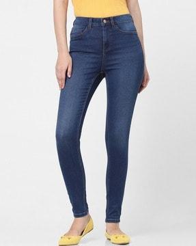 high-rise skinny fit jeans