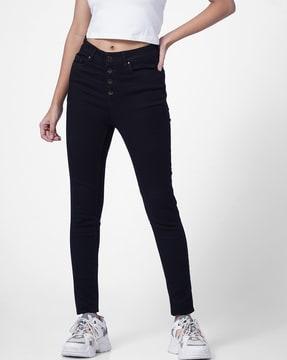 high-rise skinny fit jeans