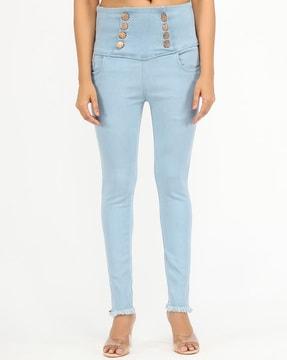 high-rise skinny fit jeans