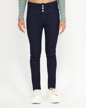 high-rise skinny fit jeans