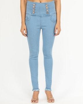 high-rise skinny fit jeans