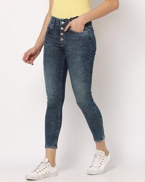 high-rise skinny fit jeans