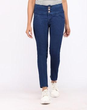 high-rise skinny fit jeans