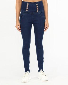 high-rise skinny fit jeans