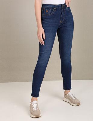 high rise skinny fit jeans