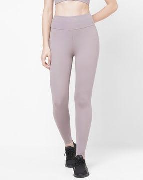 high-rise skinny fit pants with elasticated waist