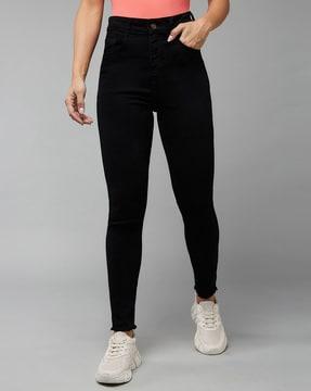 high-rise skinny fit stretch jeans