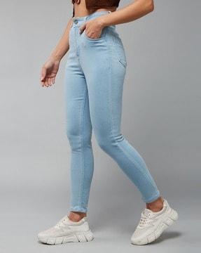 high-rise skinny fit stretch jeans