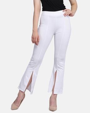 high-rise skinny fit trousers